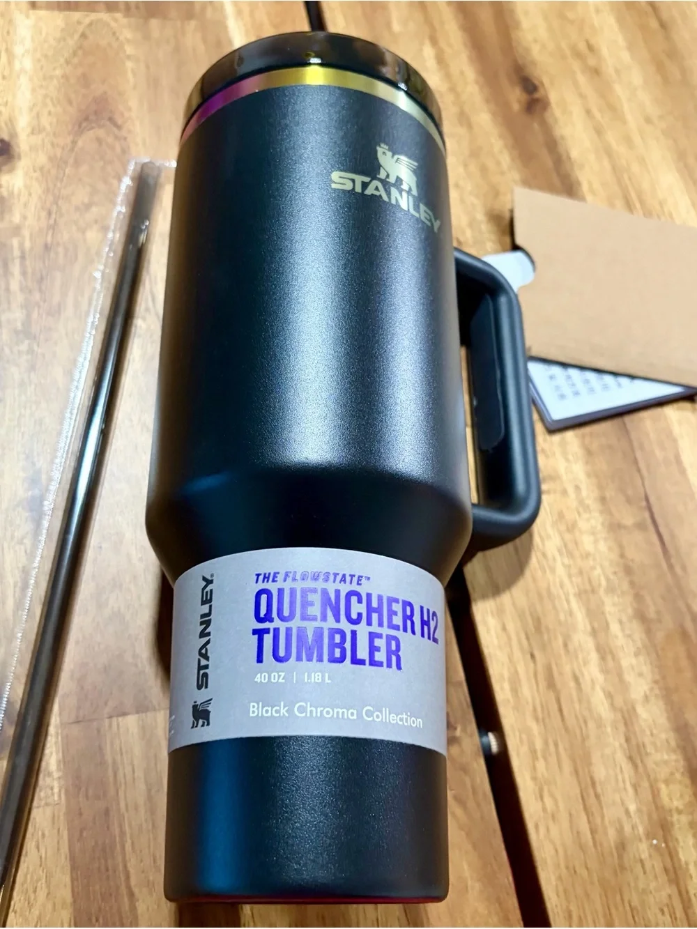 NIWT STANLEY Black Quencher H2O Tumbler with Rainbow 🌈 Colors Size 40 oz